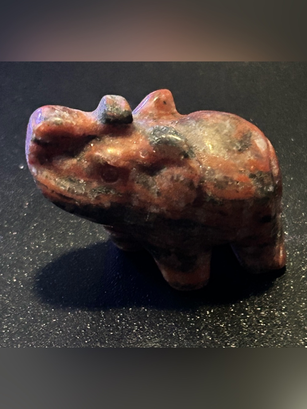 RED JASPER CARVED LUCKY ELEPHANT-NEW